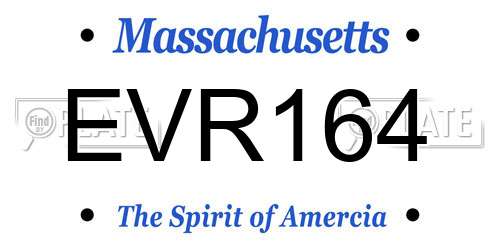 EVR164 Massachusetts License Plate
