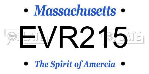 EVR215 Massachusetts License Plate