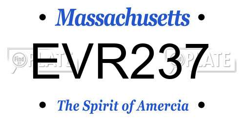 EVR237 Massachusetts License Plate