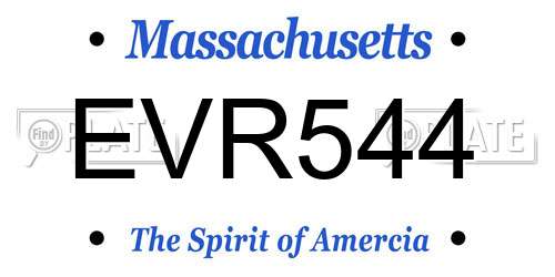 EVR544 Massachusetts License Plate