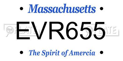 EVR655 Massachusetts License Plate