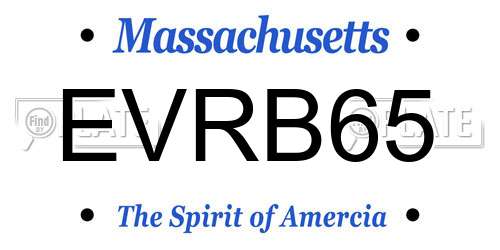 EVRB65 Massachusetts License Plate