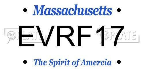 EVRF17 Massachusetts License Plate