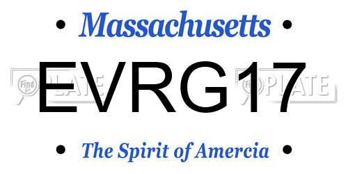 EVRG17 Massachusetts License Plate