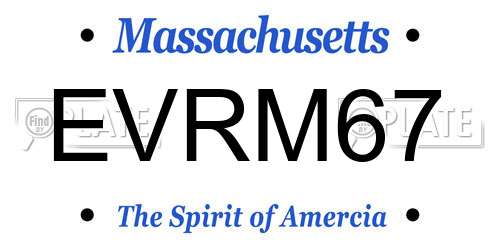 EVRM67 Massachusetts License Plate