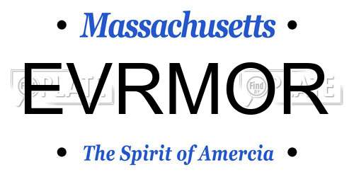 EVRMOR Massachusetts License Plate