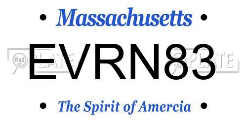 EVRN83 Massachusetts License Plate