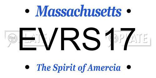EVRS17 Massachusetts License Plate