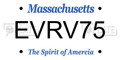 EVRV75 Massachusetts License Plate