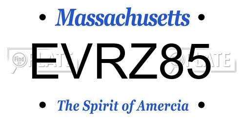 EVRZ85 Massachusetts License Plate