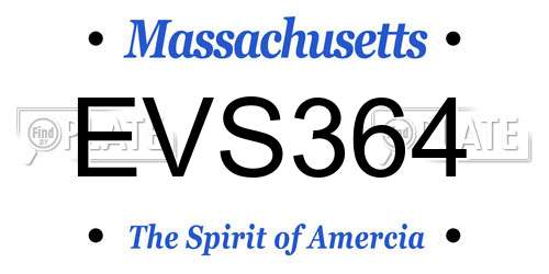 EVS364 Massachusetts License Plate