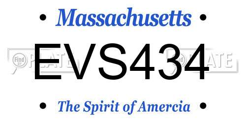 EVS434 Massachusetts License Plate