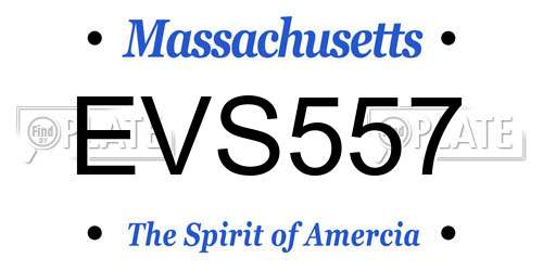 EVS557 Massachusetts License Plate