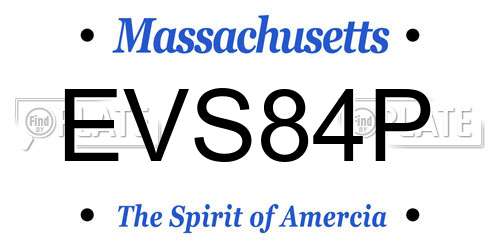 EVS84P Massachusetts License Plate