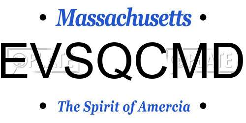 EVSQCMD Massachusetts License Plate