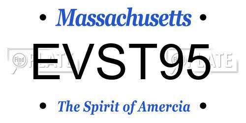 EVST95 Massachusetts License Plate