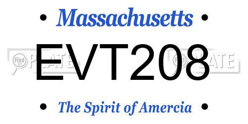 EVT208 Massachusetts License Plate