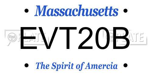 EVT20B Massachusetts License Plate