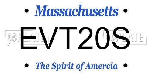 EVT20S Massachusetts License Plate