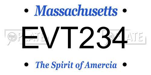 EVT234 Massachusetts License Plate
