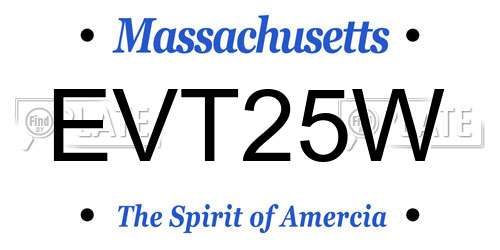 EVT25W Massachusetts License Plate