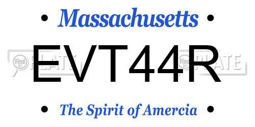 EVT44R Massachusetts License Plate