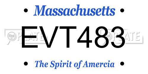 EVT483 Massachusetts License Plate