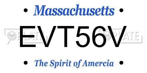 EVT56V Massachusetts License Plate