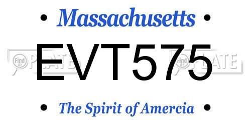 EVT575 Massachusetts License Plate