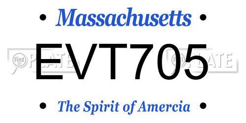 EVT705 Massachusetts License Plate