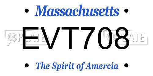 EVT708 Massachusetts License Plate