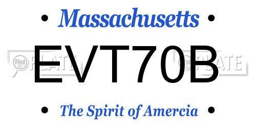 EVT70B Massachusetts License Plate