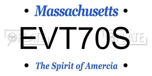 EVT70S Massachusetts License Plate