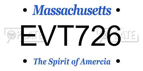 EVT726 Massachusetts License Plate