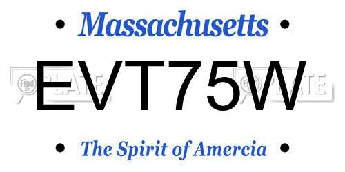 EVT75W Massachusetts License Plate