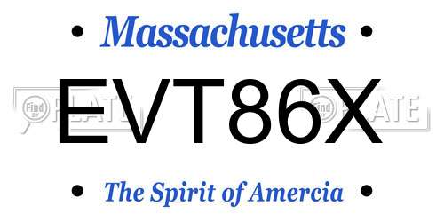EVT86X Massachusetts License Plate