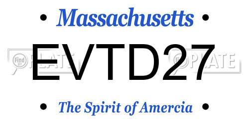 EVTD27 Massachusetts License Plate