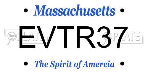 EVTR37 Massachusetts License Plate