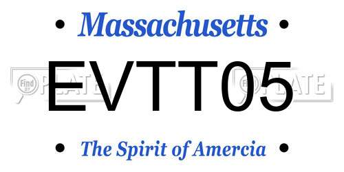 EVTT05 Massachusetts License Plate