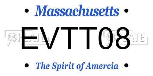 EVTT08 Massachusetts License Plate