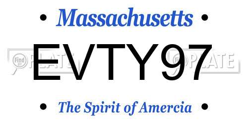 EVTY97 Massachusetts License Plate