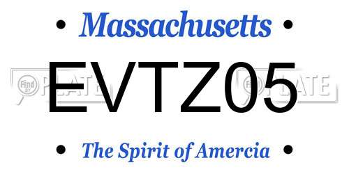 EVTZ05 Massachusetts License Plate