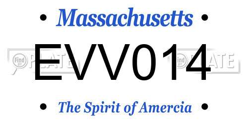 EVV014 Massachusetts License Plate