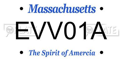 EVV01A Massachusetts License Plate