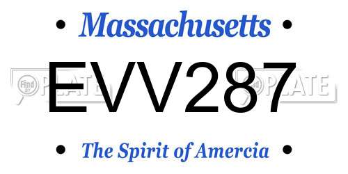 EVV287 Massachusetts License Plate