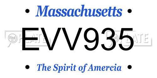 EVV935 Massachusetts License Plate