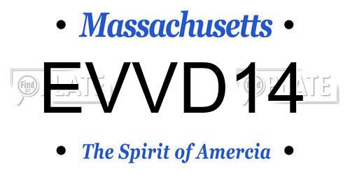 EVVD14 Massachusetts License Plate