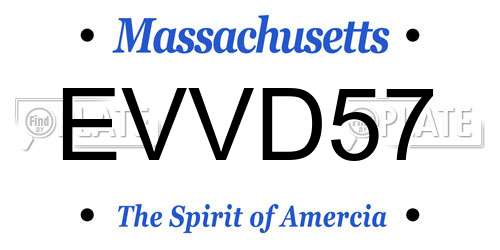 EVVD57 Massachusetts License Plate