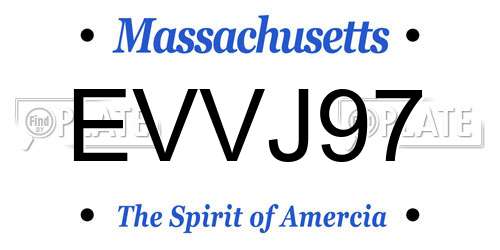 EVVJ97 Massachusetts License Plate