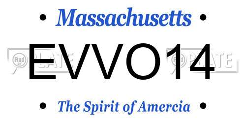 EVVO14 Massachusetts License Plate